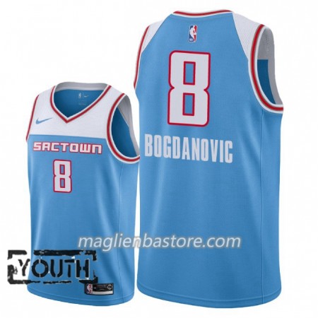 Maglia NBA Sacramento Kings Bogdan Bogdanovic 8 2018-19 Nike City Edition Blu Swingman - Bambino